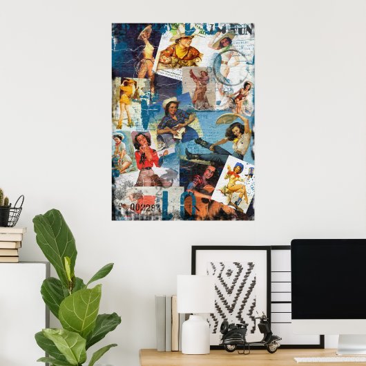 Texas Eclectic:  Cowgirl Collectie nr. 2 Poster (Thuiskantoor)