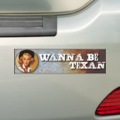 Texas Eclectic: Wil Texaan zijn! Bumpersticker (Op auto)