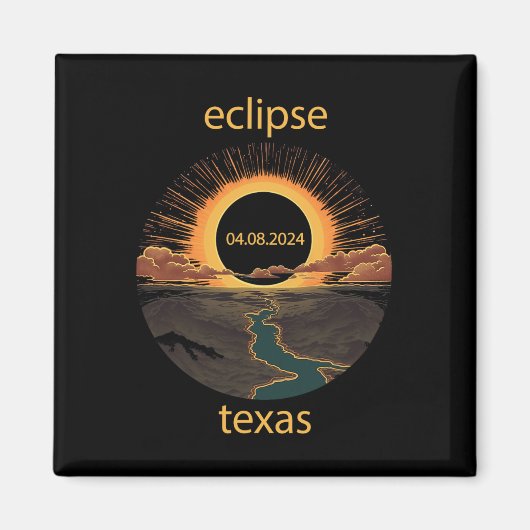 Texas Eclipse april 8 2024 04.08.2024 Texas Solar Magneet (Voorkant)