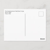  Texas Eclipse Briefkaart (Achterkant)