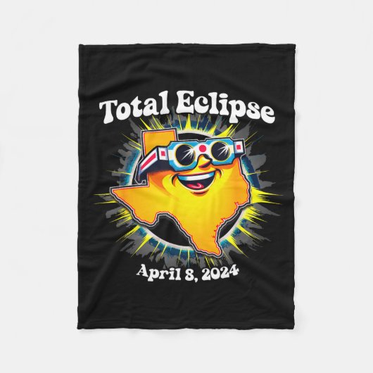 Texas Eclipse-bril dragen Zonne-eclips Fleece Deken (Voorkant)