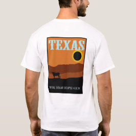 Texas Eclipse Travel Poster tweezijdig T-shirt