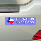 Texas - Eén natie onder God Bumpersticker (Op auto)