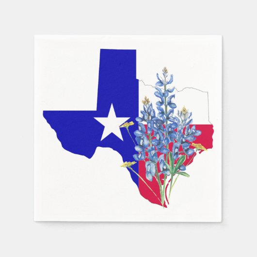 Texas en Bluebonnets Servetten (Voorkant)