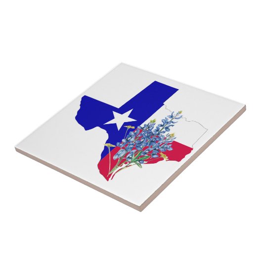 Texas en Bluebonnets Tegeltje (Zijkant)