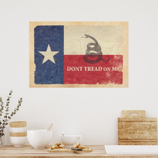 Texas en Gadsden Flag Poster (Keuken)
