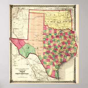 Texas en Indian TerritoryPanorama Poster