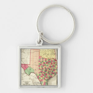 Texas en Indian TerritoryPanoramic Map Sleutelhanger