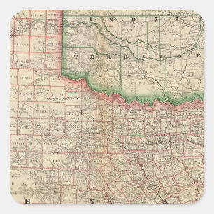 Texas en Indische Territorium Vierkante Sticker