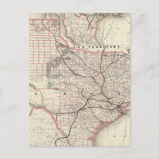 Texas en Mexico, Houston Briefkaart (Voorkant)