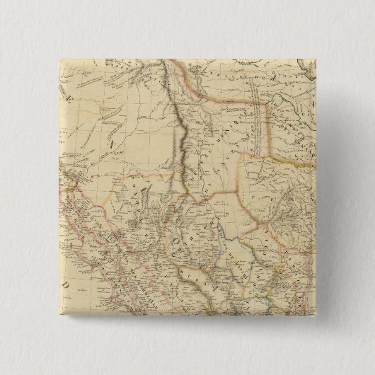 Texas en Mexico Vierkante Button 5,1 Cm (Voorkant)