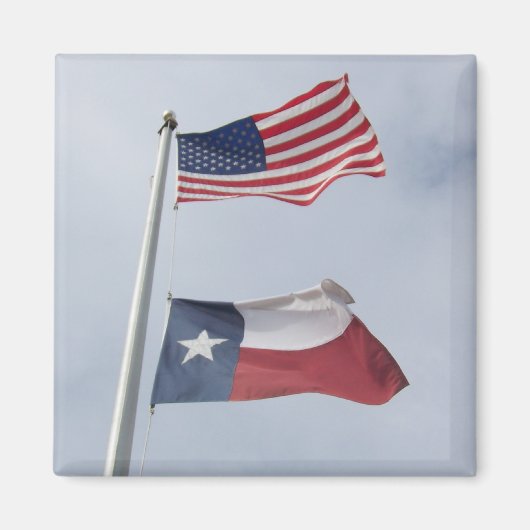 Texas en Verenigde Staten Vlag Square Magnet (Voorkant)