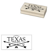  Texas Est. 1836 Pijlen Rubber Art Stempel (Gestempeld)