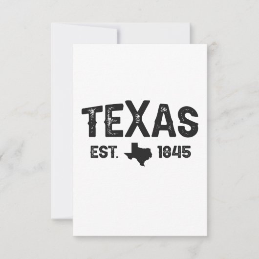 Texas Est 1845 American State Patriotic Gift Bedankkaart (Voorkant)