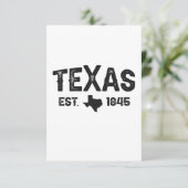 Texas Est 1845 American State Patriotic Gift Bedankkaart (Staand voorkant)