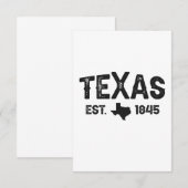 Texas Est 1845 American State Patriotic Gift Bedankkaart (Voorkant / Achterkant)