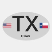 Texas* Euro-stijl Bumpersticker Ovale Sticker (Voorkant)