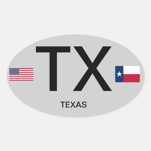 Texas* Euro-stijl Bumpersticker Ovale Sticker (Voorkant)