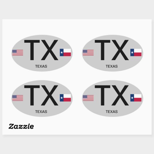 Texas* Euro-stijl Bumpersticker Ovale Sticker (Vel)