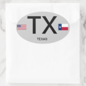 Texas* Euro-stijl Bumpersticker Ovale Sticker (Tas)