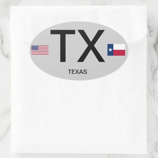 Texas* Euro-stijl Bumpersticker Ovale Sticker (Tas)