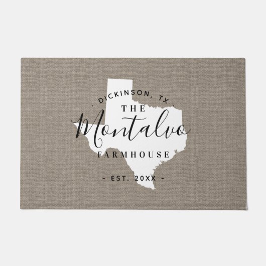 Texas Family Monogram State Doormat Deurmat (Voorkant)
