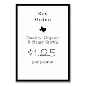 Texas Farmers Market Voedselnaam Kaart (Voorkant)