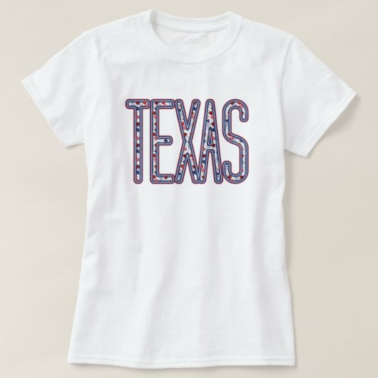 Texas Faux Applique Herfst Letters T-shirt (Design voorkant)