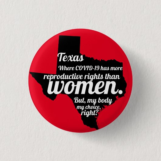 Texas Feminist Virus Custom Ronde Button 3,2 Cm (Voorkant)