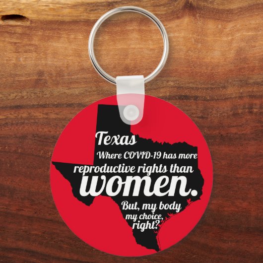 Texas Feminist Virus Custom Sleutelhanger (Voorkant)