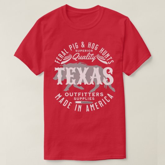 Texas Feral Pigs and Hog Hunter Wild Hogs and Pig T-shirt (Design voorkant)
