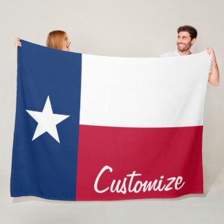 Texas Flag Aangepaste gepersonaliseerde tekst Texa Fleece Deken