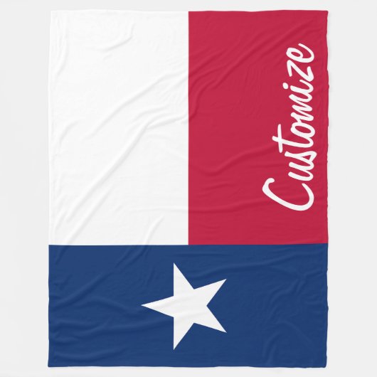 Texas Flag Aangepaste gepersonaliseerde tekst Texa Fleece Deken (Voorkant)