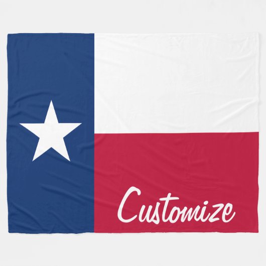 Texas Flag Aangepaste gepersonaliseerde tekst Texa Fleece Deken (Voorkant (Horizontaal))