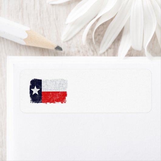 TEXAS FLAG AGED Adreslabel Etiket (Insitu)