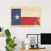 Texas Flag Aged Poster (Thuiskantoor)