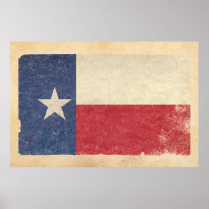Texas Flag Aged Poster