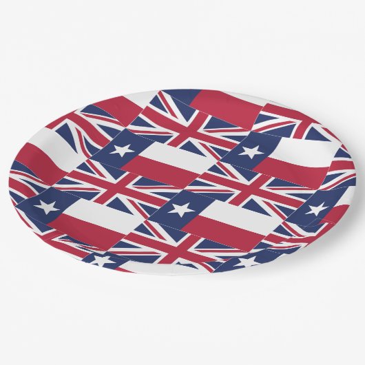 Texas Flag and Union Jack British Flag Paper Bord (Gekanteld)