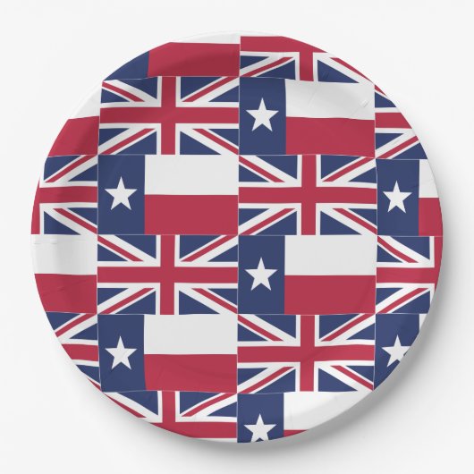 Texas Flag and Union Jack British Flag Paper Bord (Voorkant)