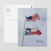 Texas Flag and United States Flag Post Card Briefkaart (Voorkant / Achterkant)
