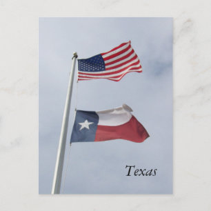 Texas Flag and United States Flag Post Card Briefkaart