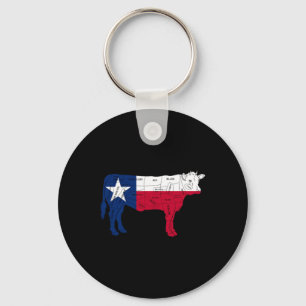Texas Flag Bbq Runder Slagerssneden Rbecue - Texaa Sleutelhanger