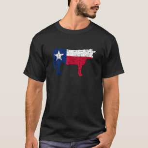 Texas Flag BBQ Rundslager Snijdt Barbecue Texaan B T-shirt