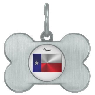 Texas Flag Brushed Metal Huisdieren Naamplaatje