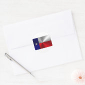 Texas Flag Brushed Metal Ronde Sticker (Envelop)