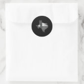 Texas Flag BW Kaart van de staat Texas Ronde Sticker (Tas)