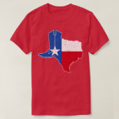 Texas Flag Cowboy Boot Kattenman T-shirt (Design voorkant)