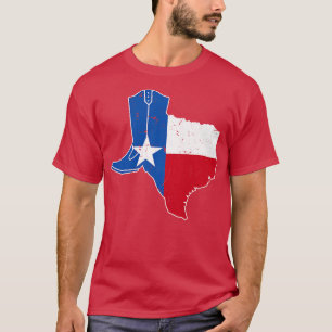 Texas Flag Cowboy Boot Kattenman T-shirt