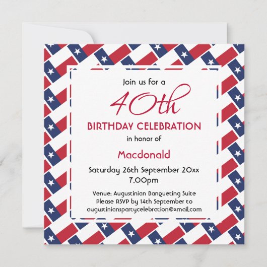 TEXAS FLAG Custom Birthday Celebran Texan Kaart (Voorkant)