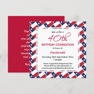 TEXAS FLAG Custom Birthday Celebran Texan Kaart